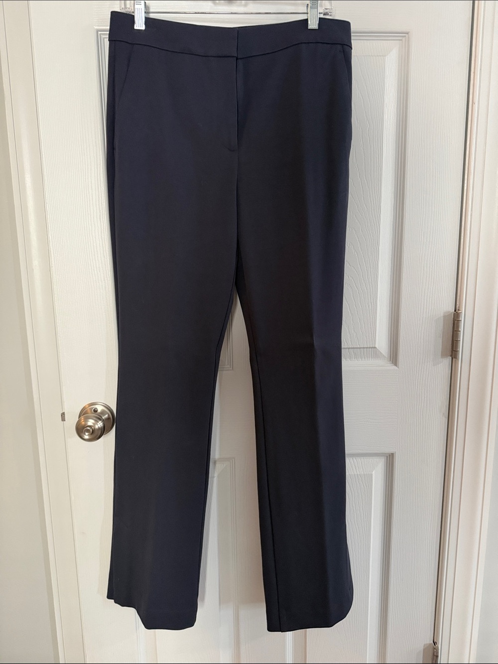 Ann Taylor Navy Vent Hem Bootcut Trousers